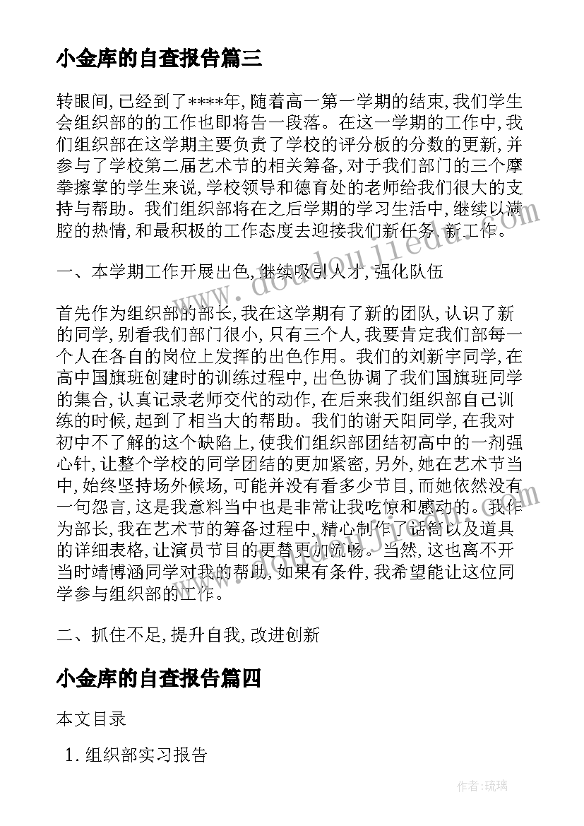 小金库的自查报告(实用6篇)