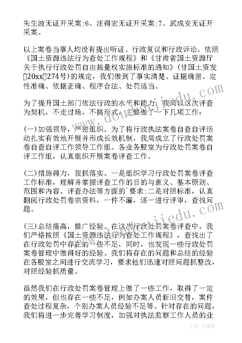 最新行政执法案卷自查报告(模板5篇)