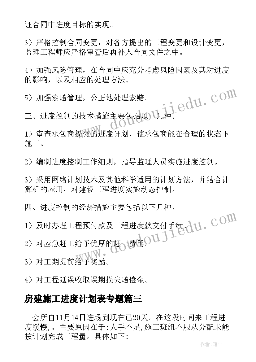 房建施工进度计划表专题(优质5篇)