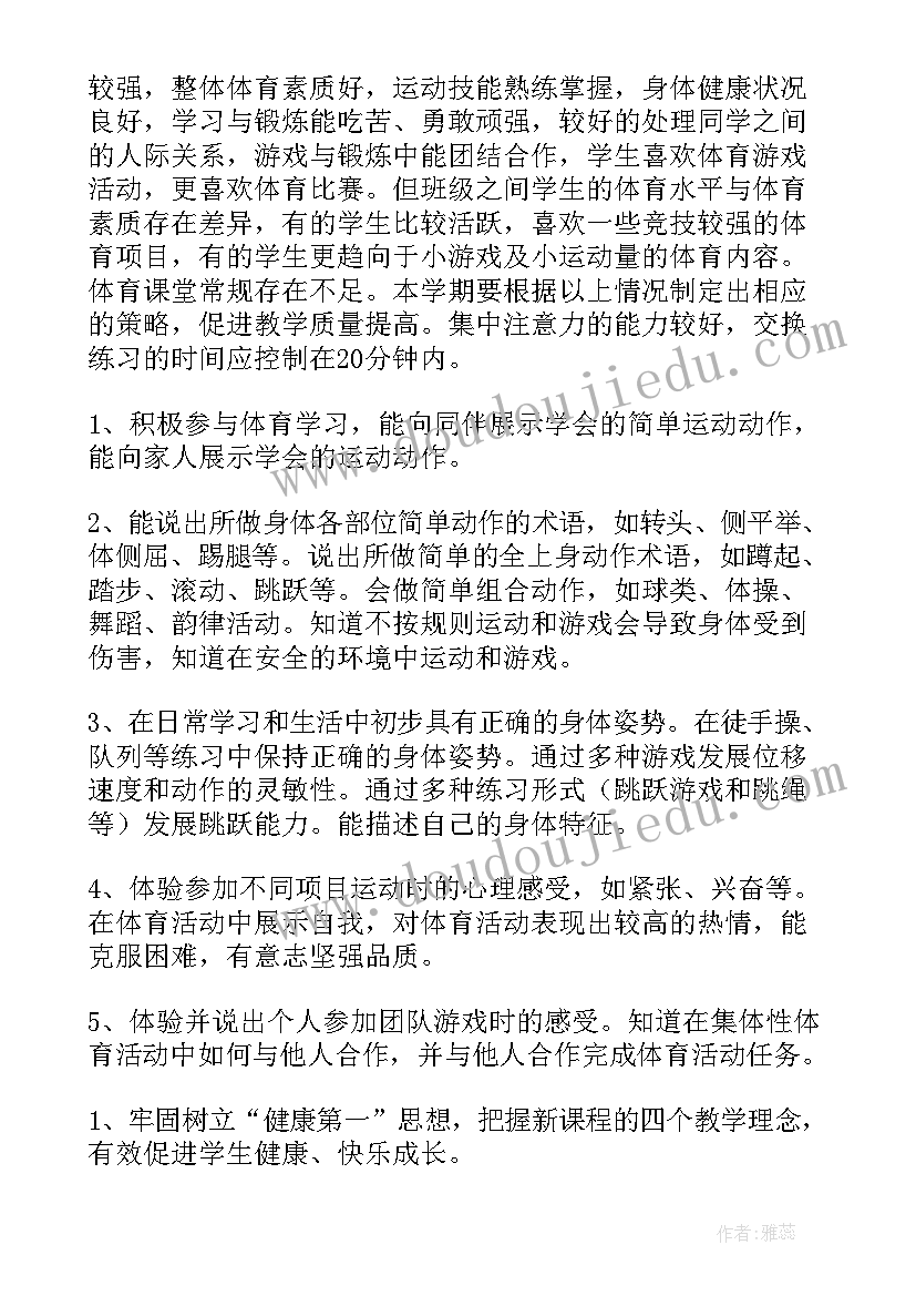 最新小学体育四年级教学计划及教学设计(通用9篇)