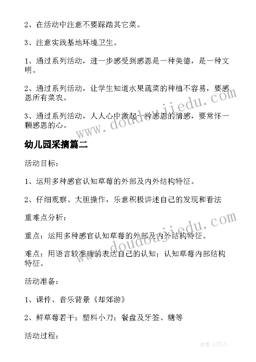 2023年幼儿园采摘 幼儿园采摘活动方案(实用5篇)