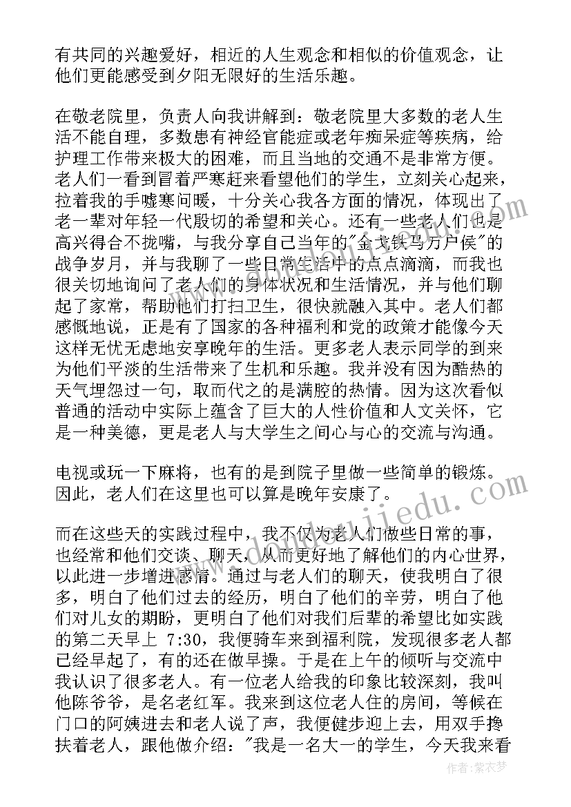 2023年敬老院实践报告内容摘要(大全5篇)