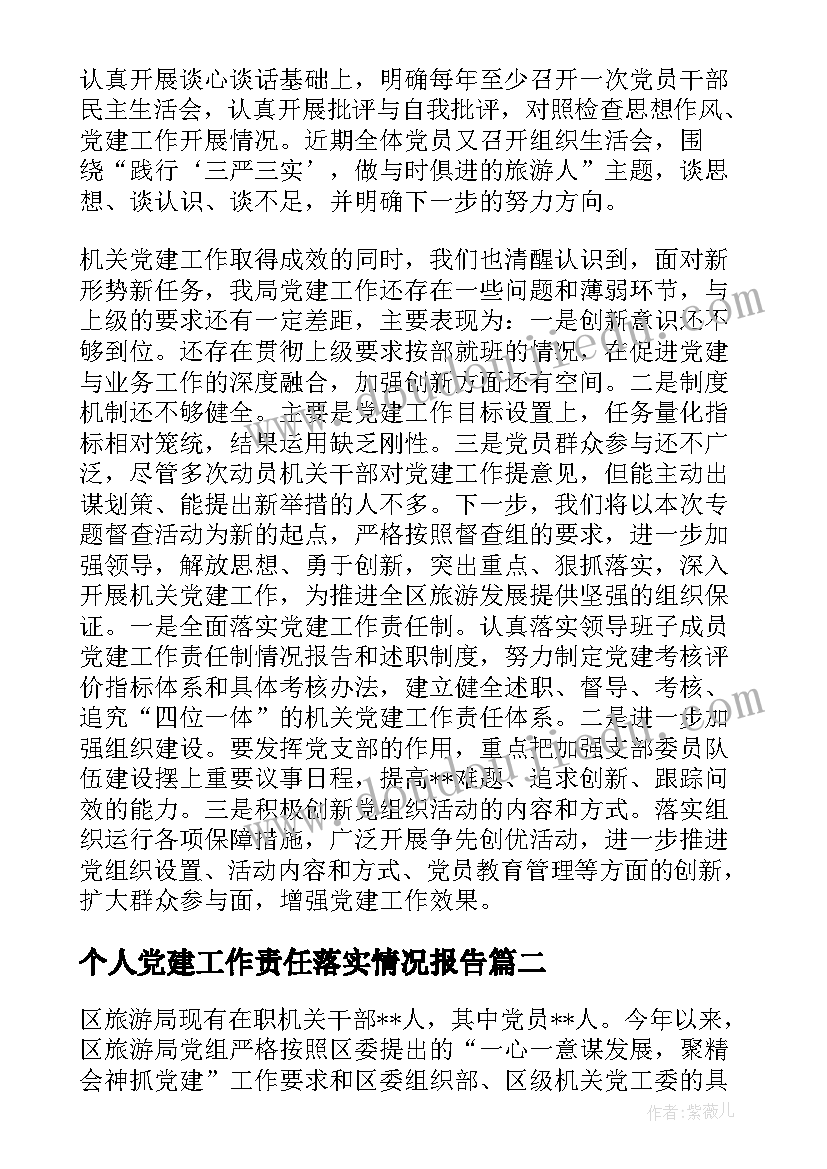 最新个人党建工作责任落实情况报告(精选5篇)