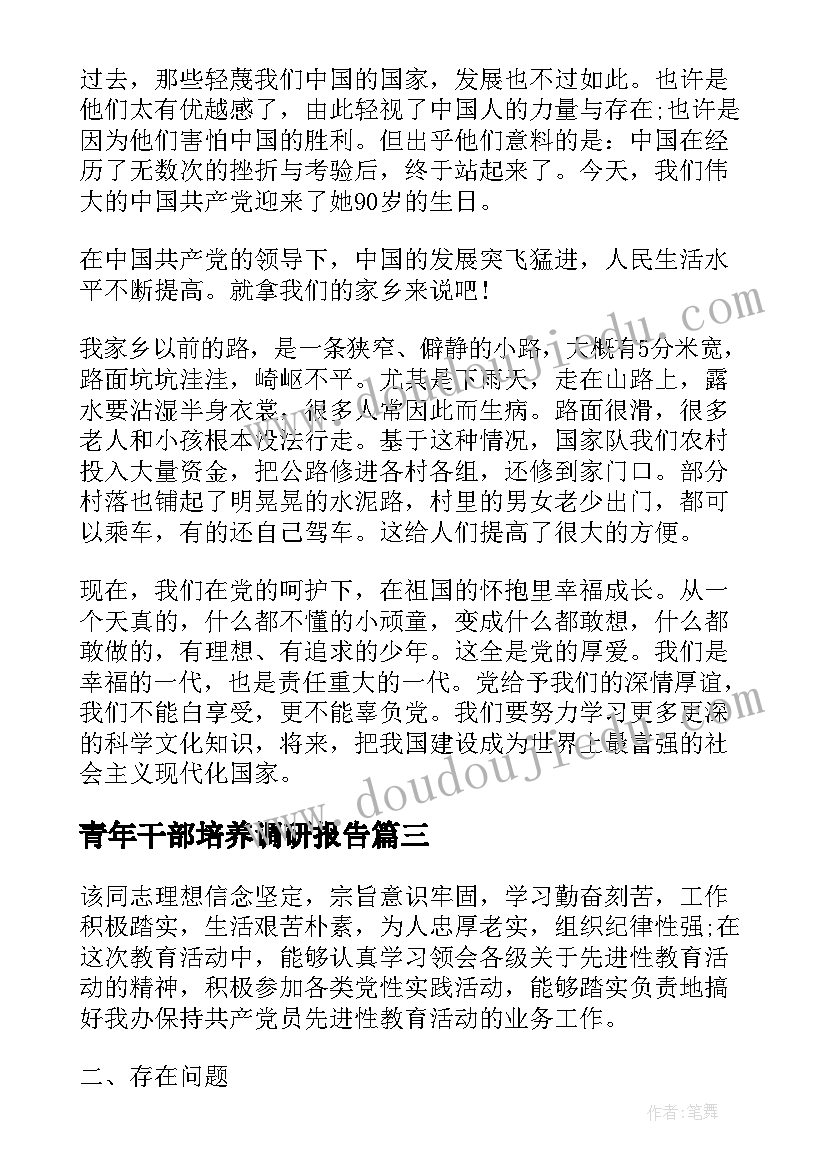 2023年青年干部培养调研报告(优质5篇)