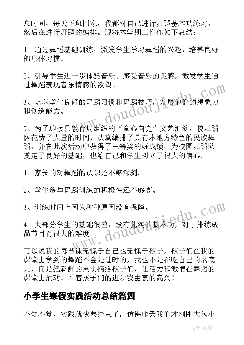 最新小学生寒假实践活动总结(汇总10篇)