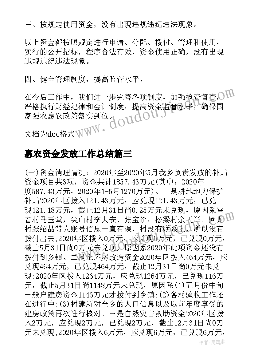 最新惠农资金发放工作总结(汇总5篇)