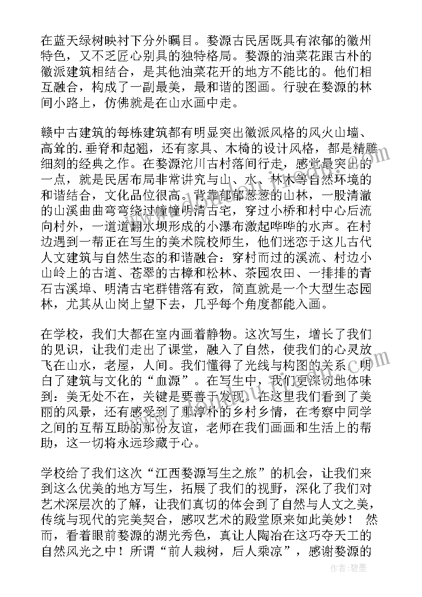 最新美术生写生考察报告(通用5篇)