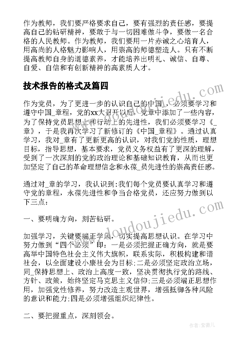 2023年技术报告的格式及(模板5篇)