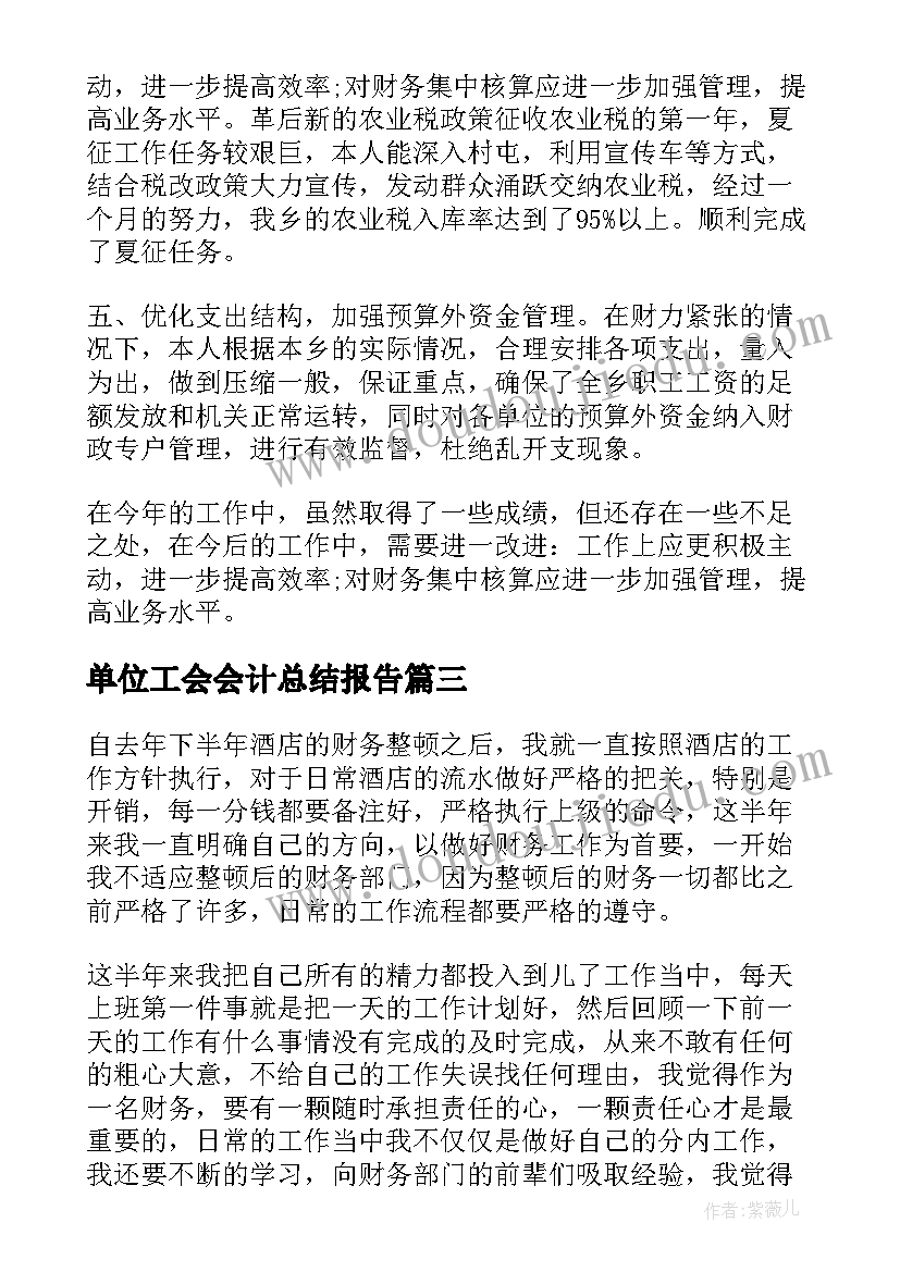 单位工会会计总结报告(通用5篇)