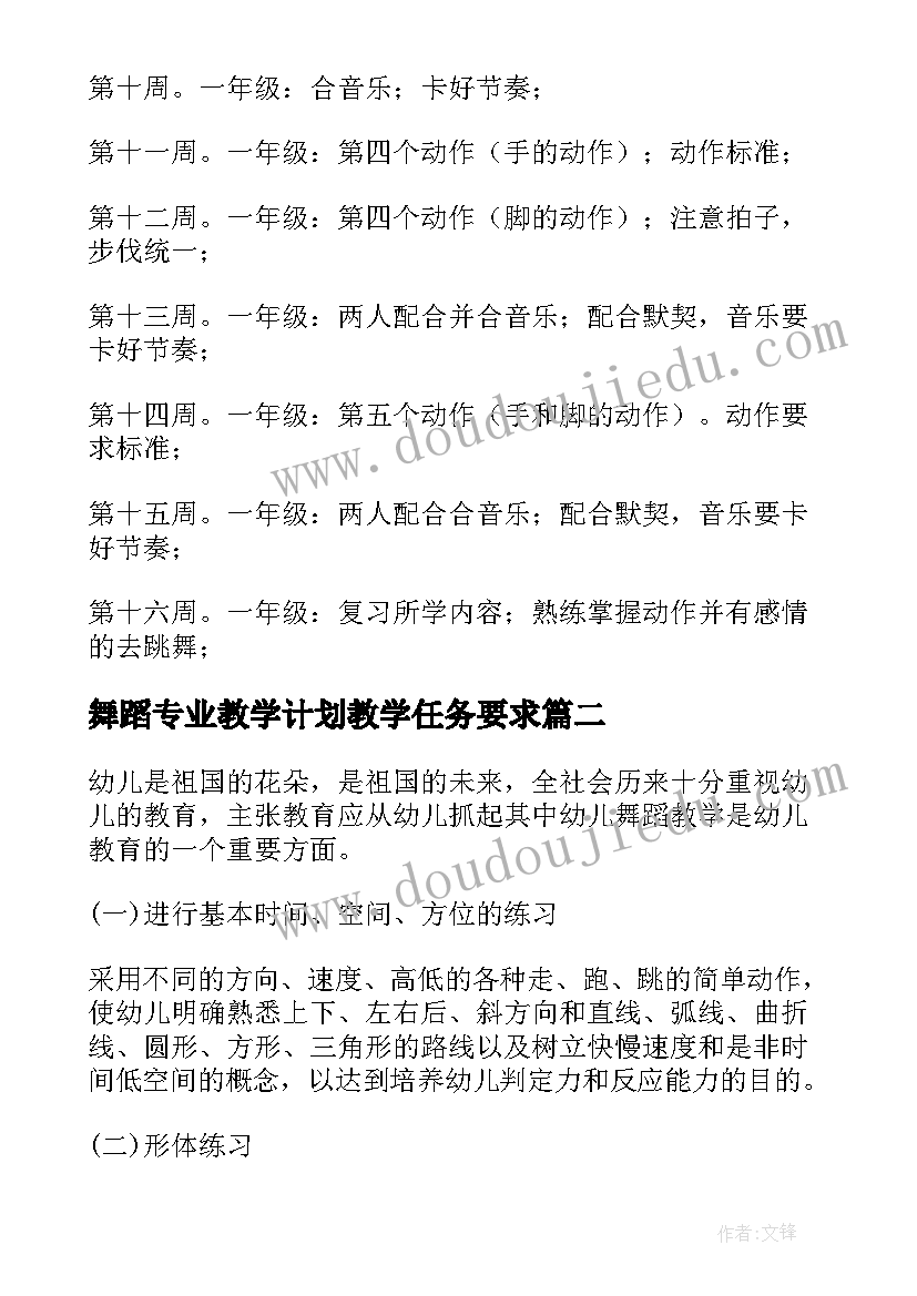 最新舞蹈专业教学计划教学任务要求 舞蹈专业生基本功教学计划(实用5篇)