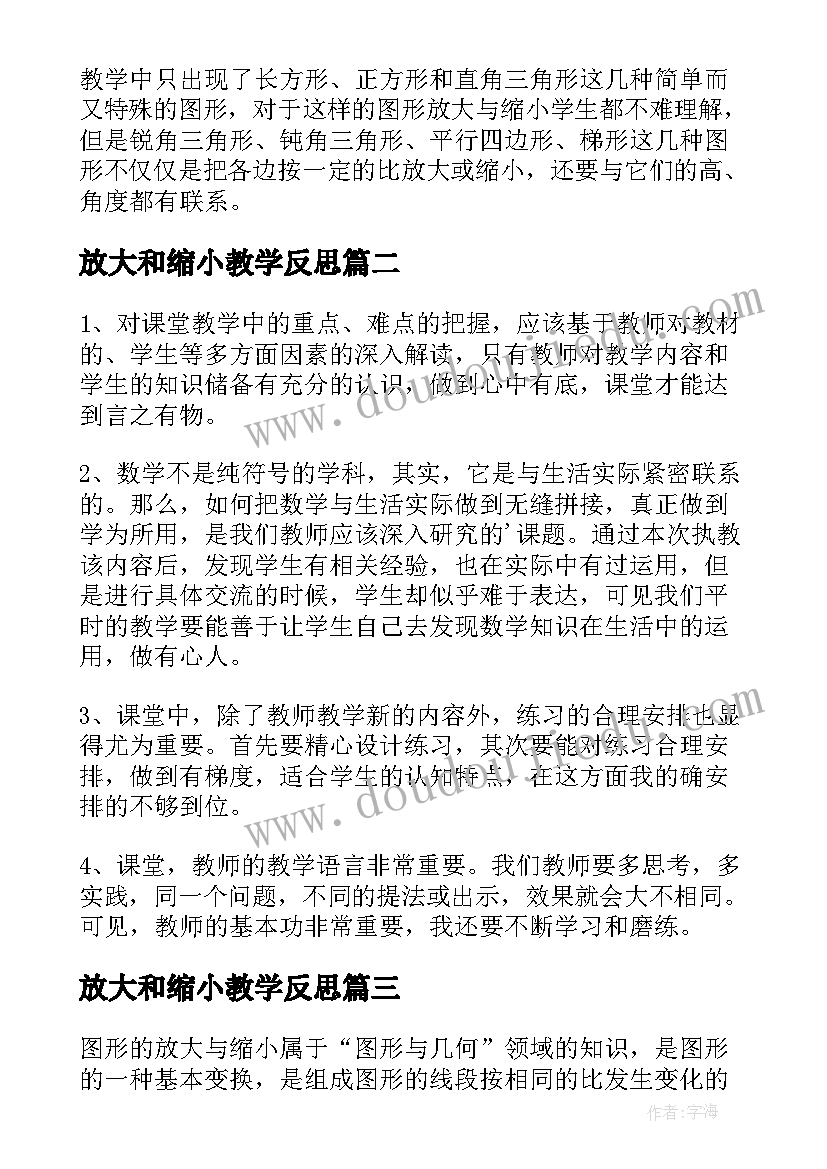 2023年放大和缩小教学反思(通用5篇)