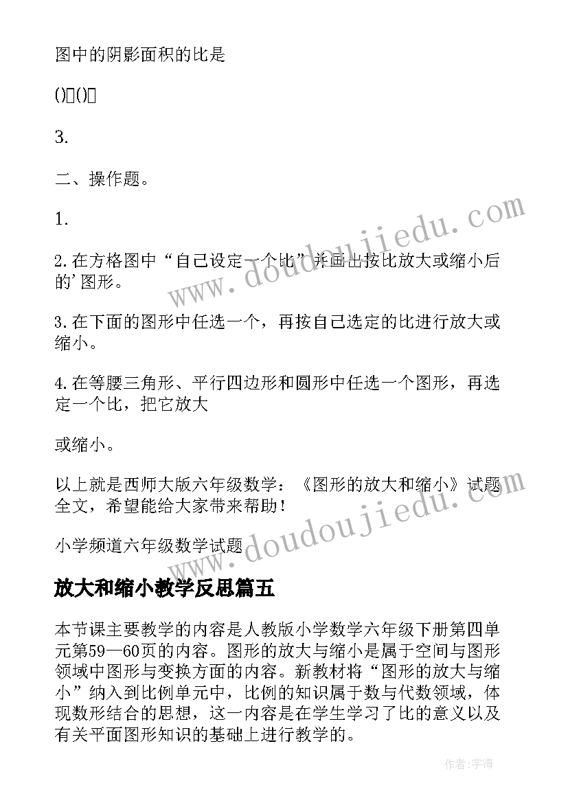 2023年放大和缩小教学反思(通用5篇)