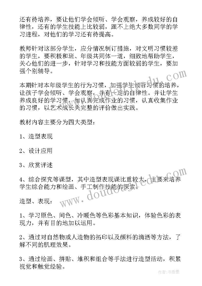 2023年冀教版四年级美术教学计划(汇总6篇)