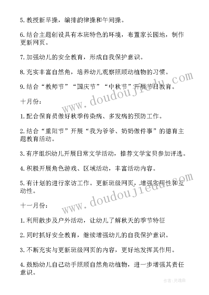 大班新学期工作计划班主任(实用6篇)