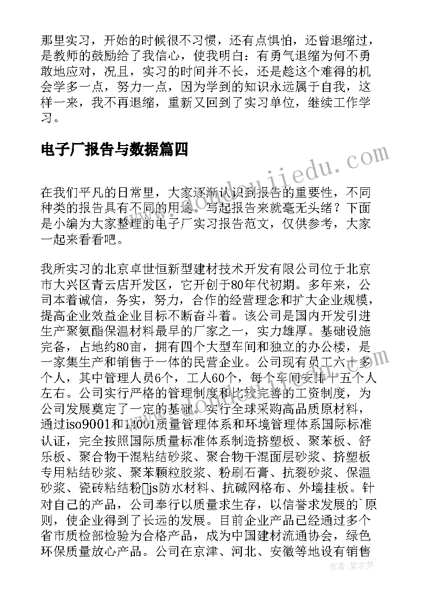 2023年电子厂报告与数据(通用5篇)