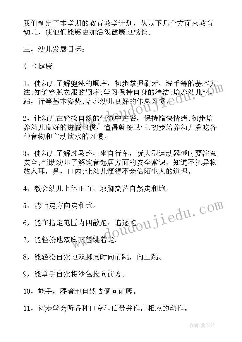 小班上学期活动计划(精选5篇)