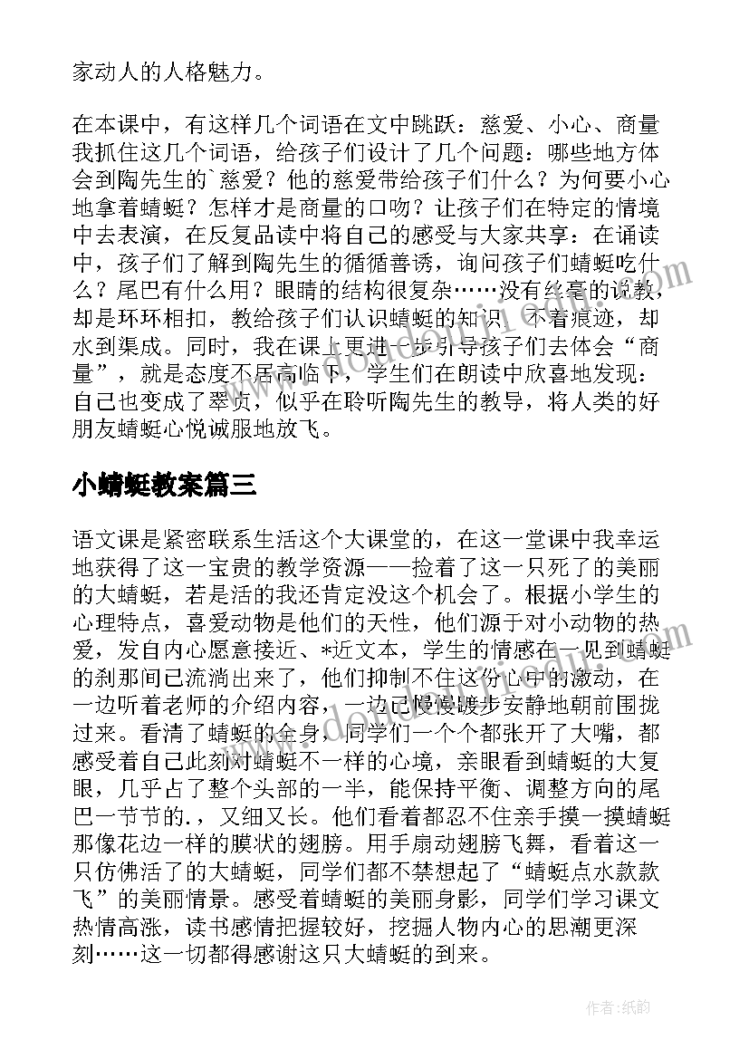 小蜻蜓教案(实用5篇)