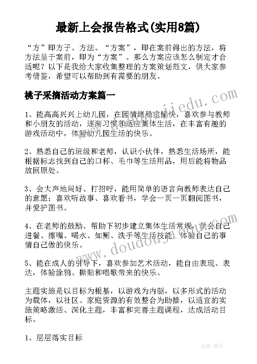 最新上会报告格式(实用8篇)