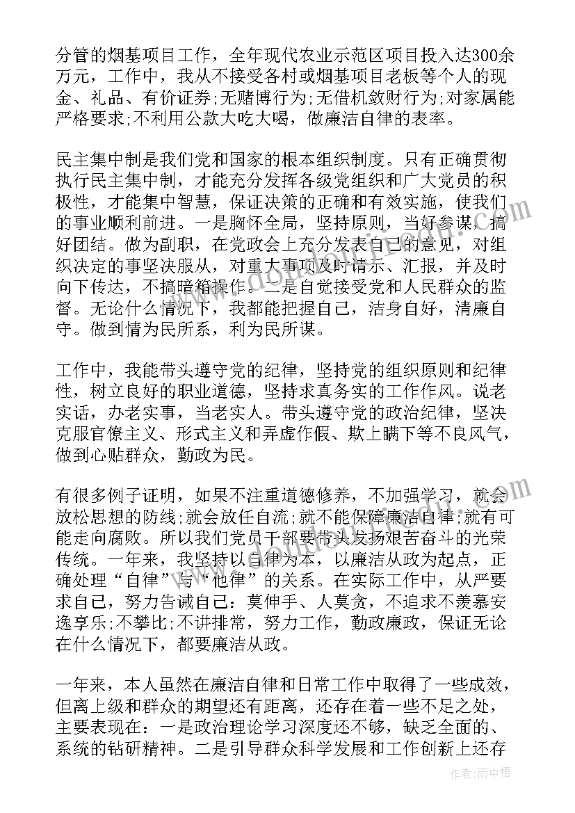 副职干部报告 乡镇副职领导干部述职述廉报告(通用5篇)