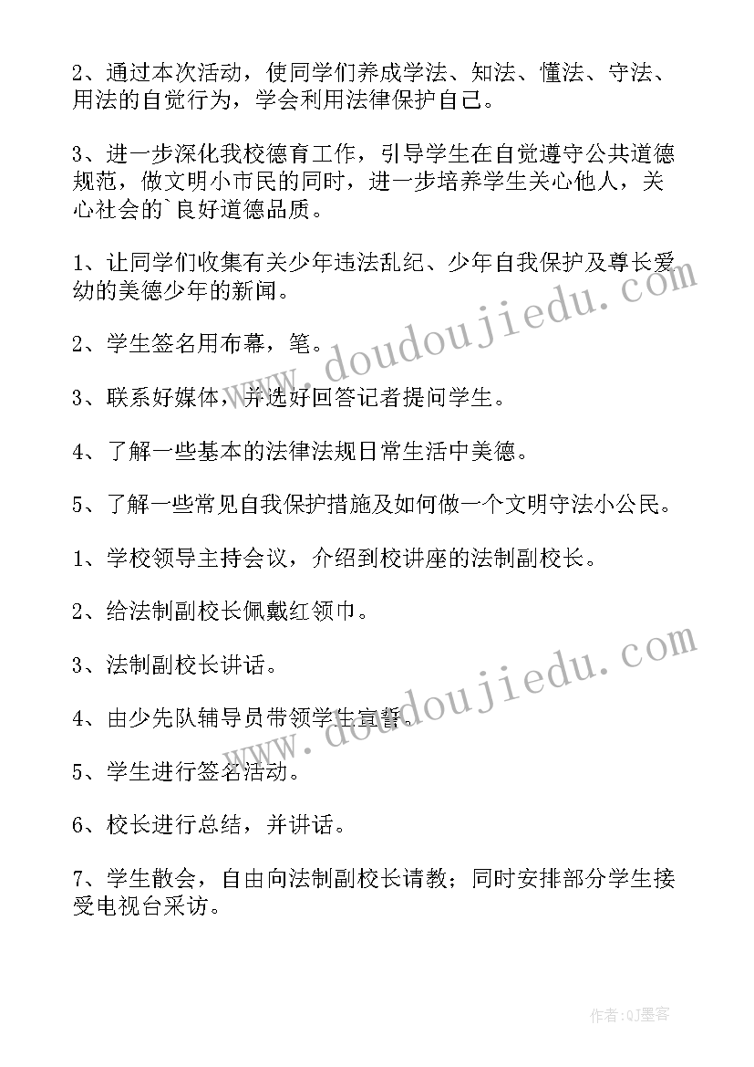 最新小学法教育制报告会活动方案(模板5篇)