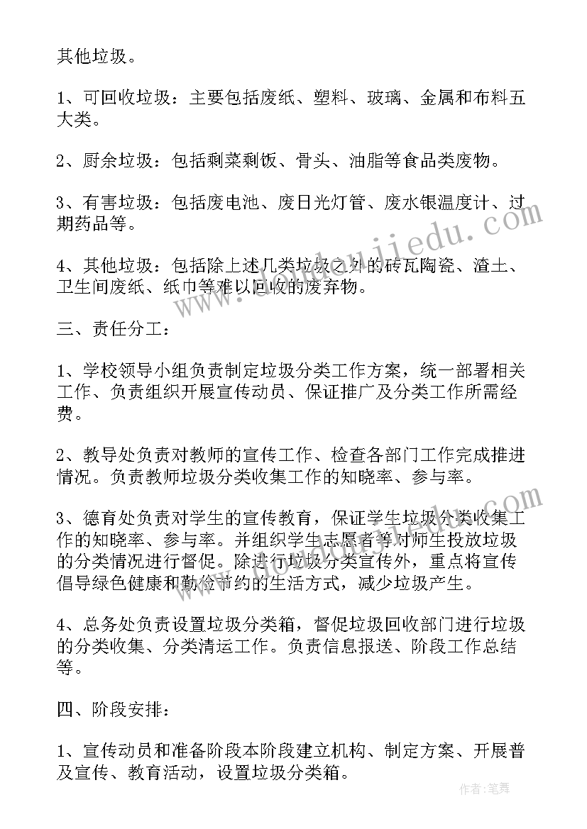 最新幼儿垃圾分类活动分工表格 幼儿园垃圾分类活动总结(大全6篇)