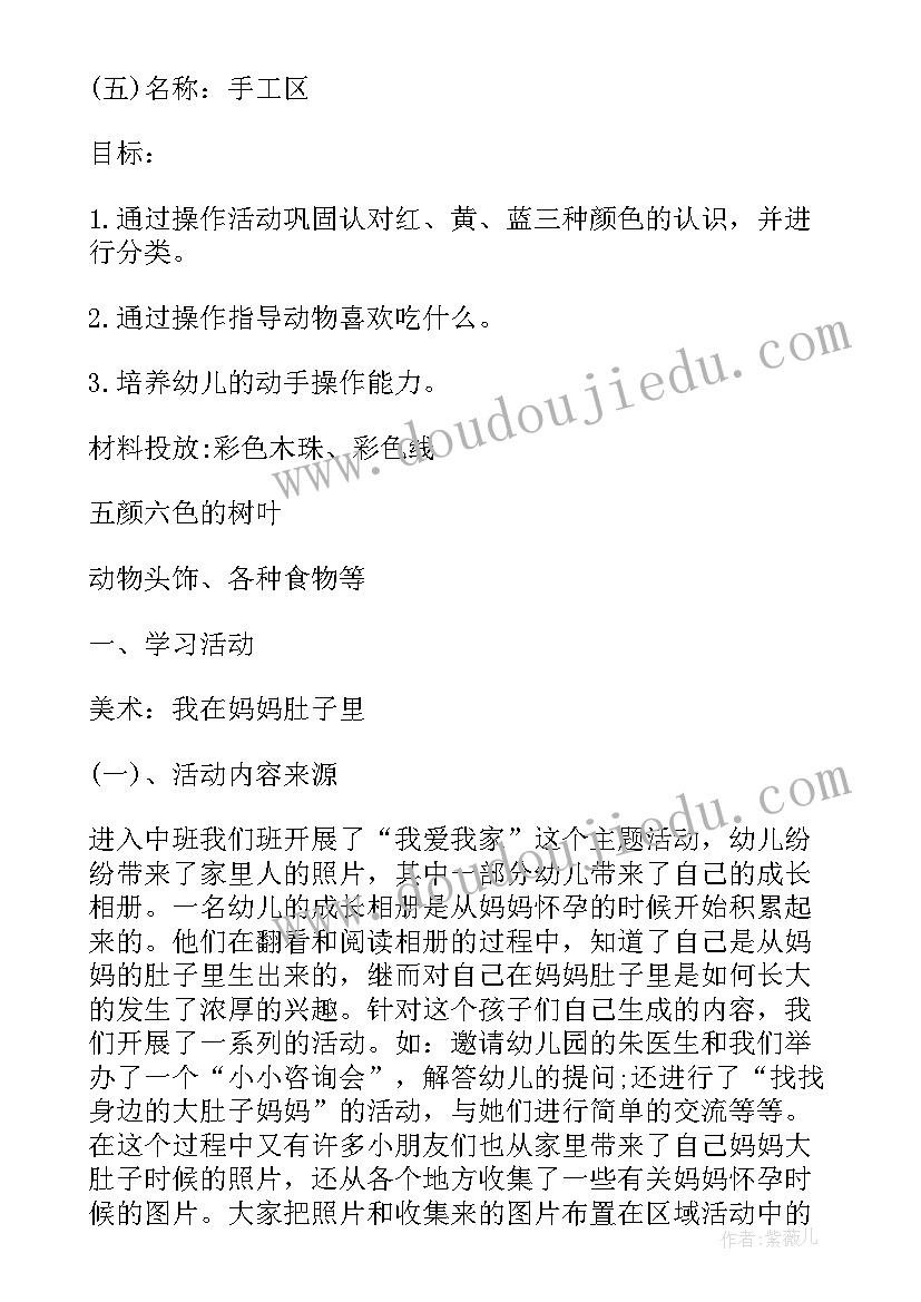 2023年托班区角活动记录表 托班区域活动计划表(模板5篇)