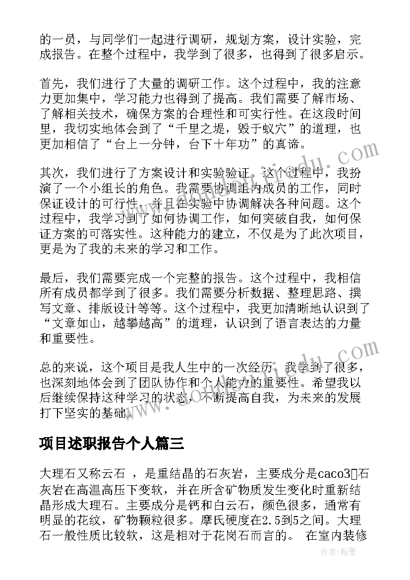 项目述职报告个人 项目自查报告(优秀10篇)