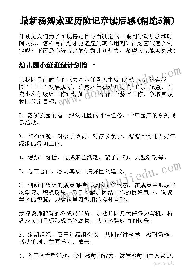 最新汤姆索亚历险记章读后感(精选5篇)