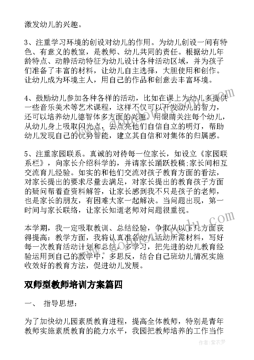 双师型教师培训方案(大全5篇)