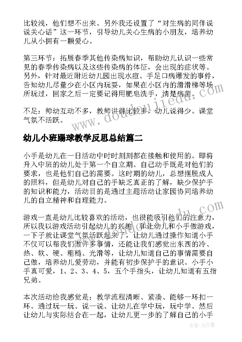 最新幼儿小班踢球教学反思总结(汇总5篇)