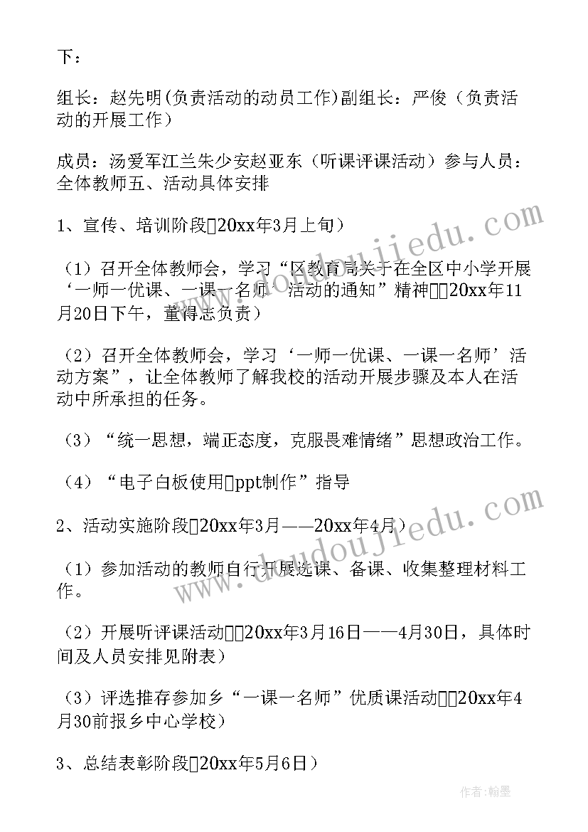 2023年一师一优课培训心得体会 一师一优课一课一名师活动方案(汇总5篇)