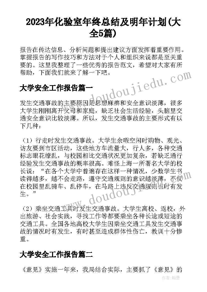 2023年化验室年终总结及明年计划(大全5篇)