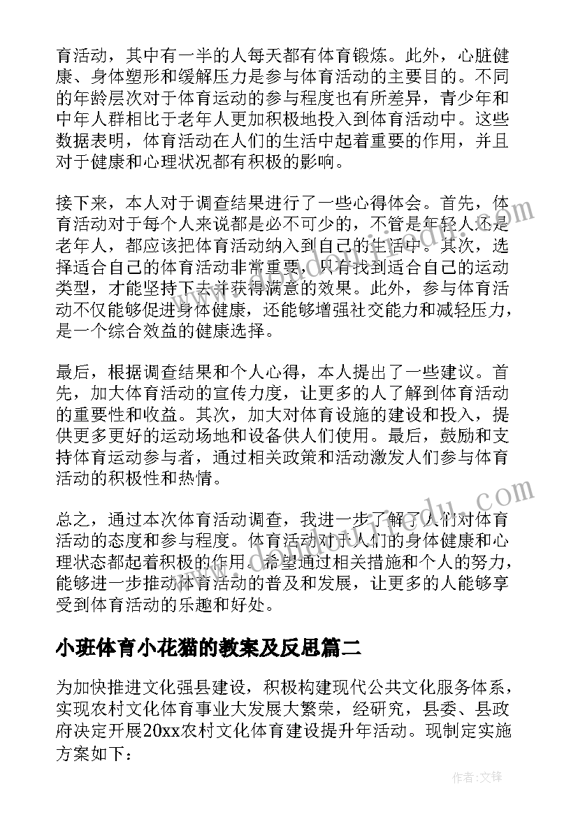 2023年小班体育小花猫的教案及反思(精选10篇)