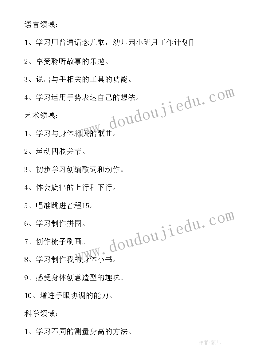 四月小班保育工作总结(模板6篇)