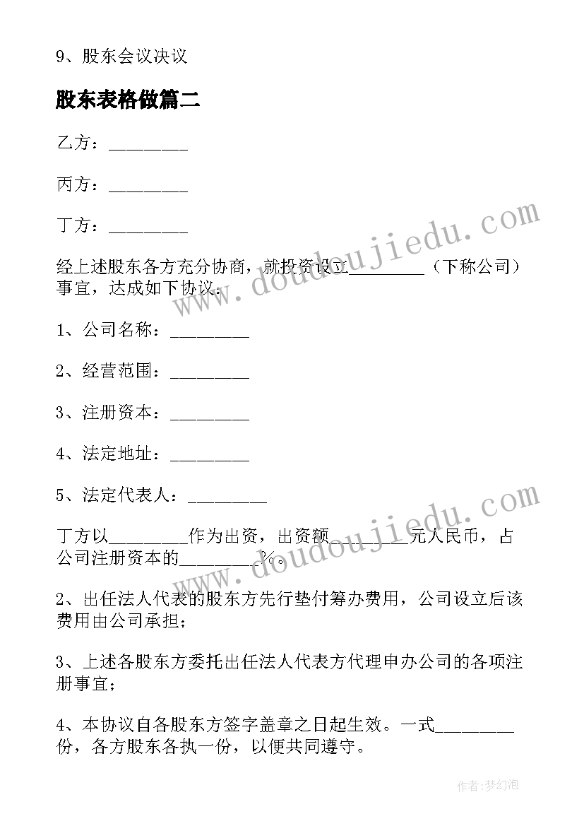 2023年股东表格做 股东清算申请书股东清算申请书(精选8篇)