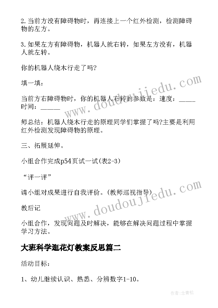 2023年大班科学逛花灯教案反思(实用10篇)