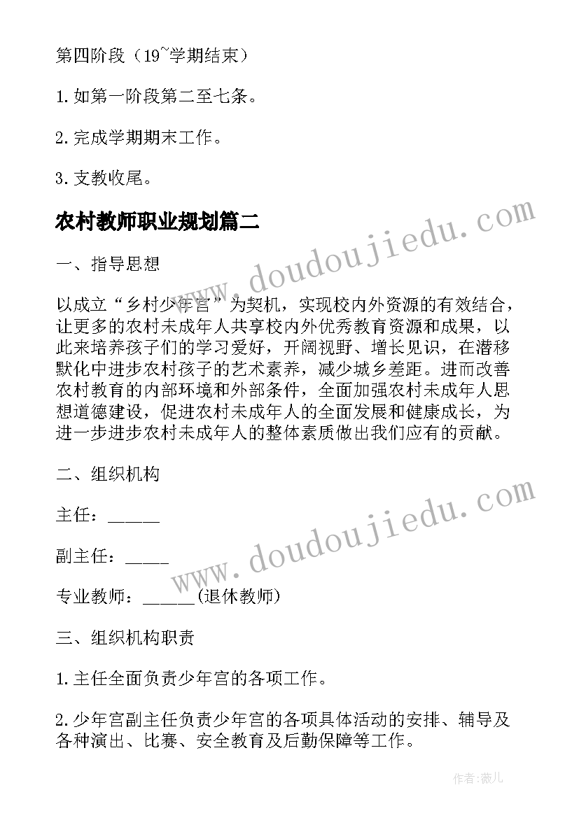 最新农村教师职业规划(通用5篇)