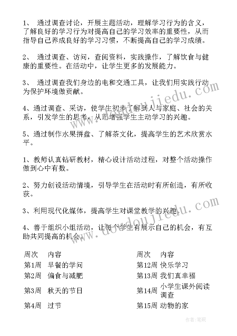 2023年六年级上综合实践教学计划 综合实践活动教学计划(实用7篇)