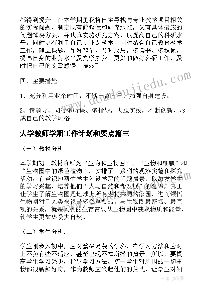 最新大学教师学期工作计划和要点 大学教师工作计划表啊(大全5篇)