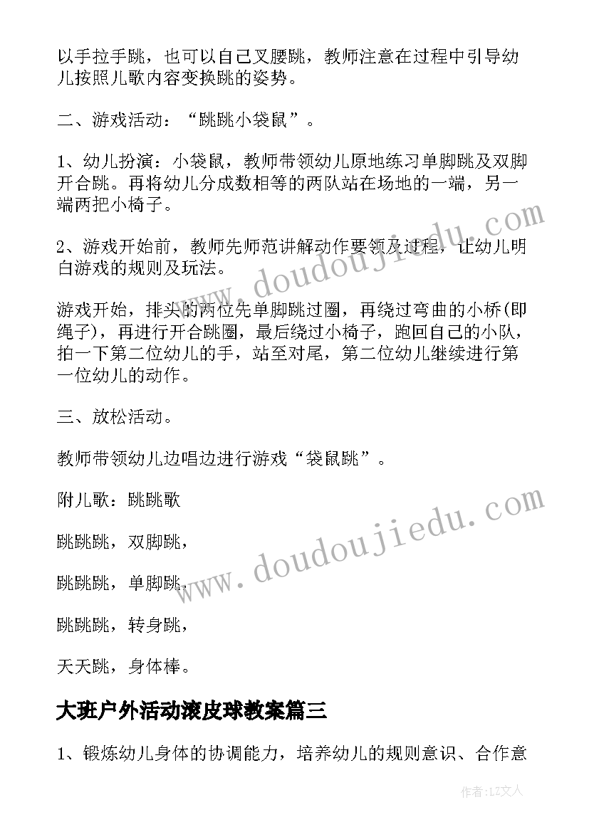 2023年大班户外活动滚皮球教案 幼儿园大班户外活动总结(大全5篇)