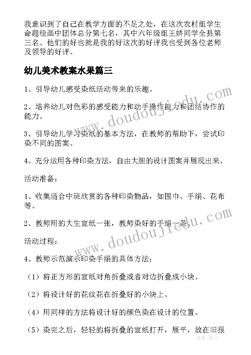 2023年幼儿美术教案水果 美术活动方案(大全8篇)