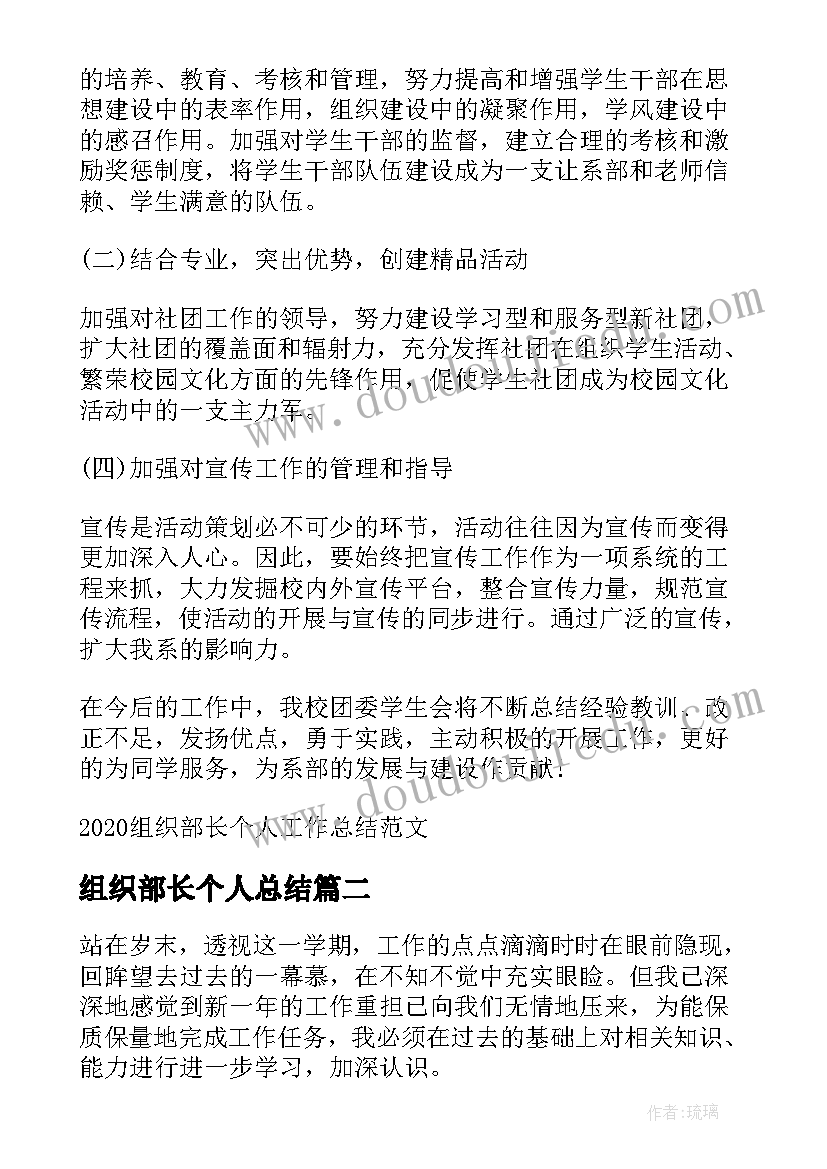 2023年组织部长个人总结(汇总5篇)