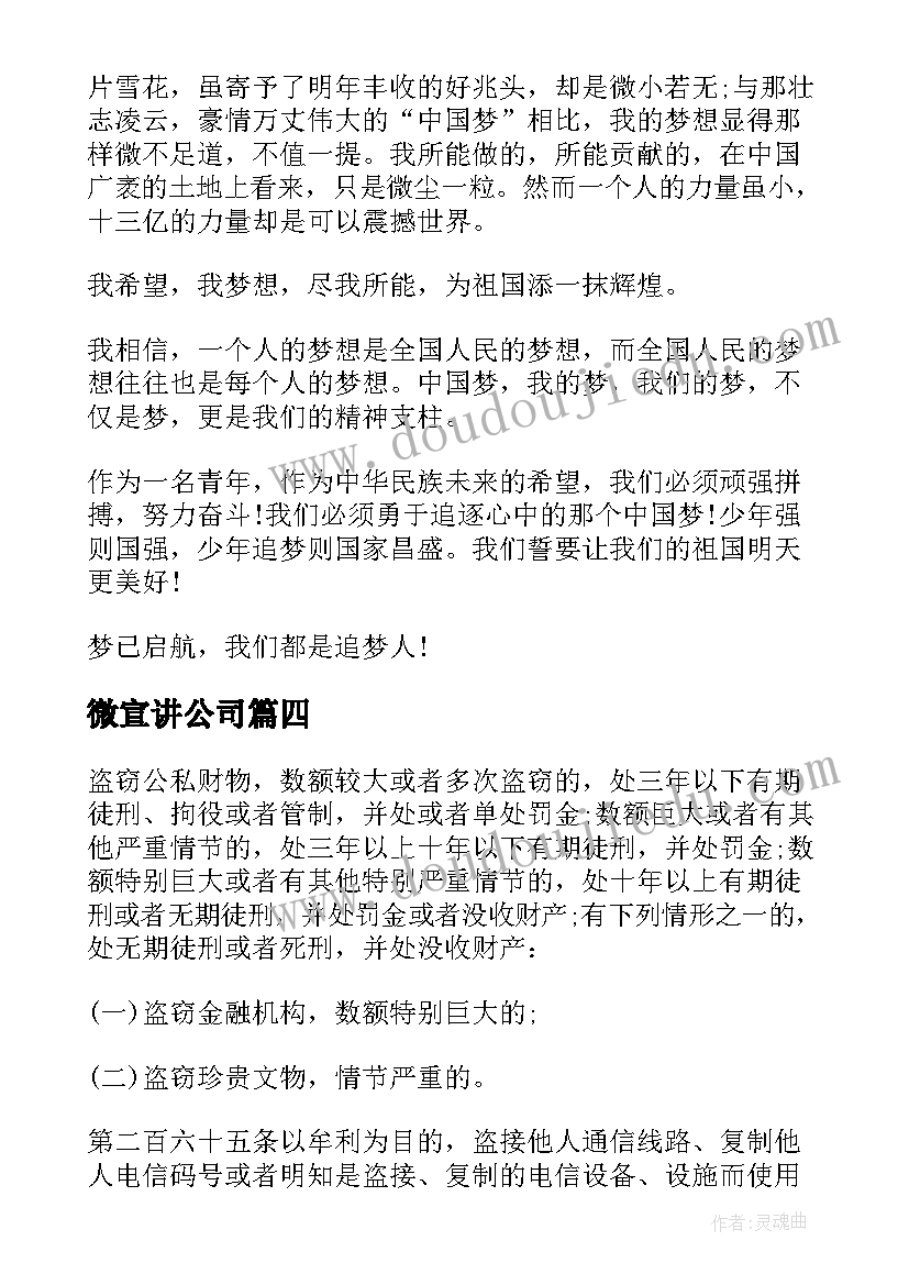 微宣讲公司 宣讲心得体会(通用6篇)