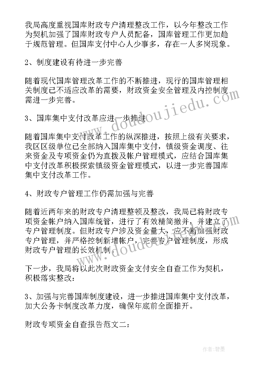 2023年中央资金申请报告 资金使用情况自查报告(优秀8篇)