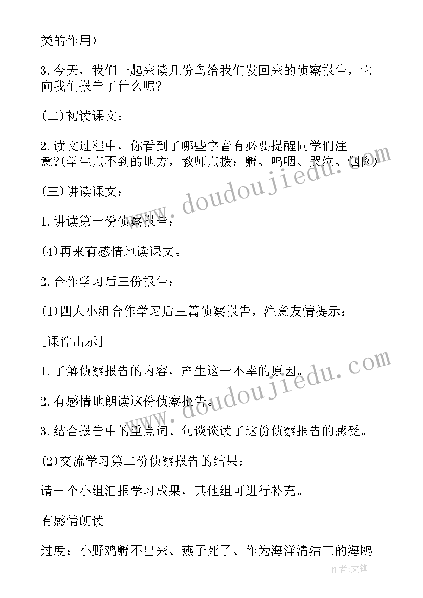 最新鸟儿的侦察报告(大全5篇)