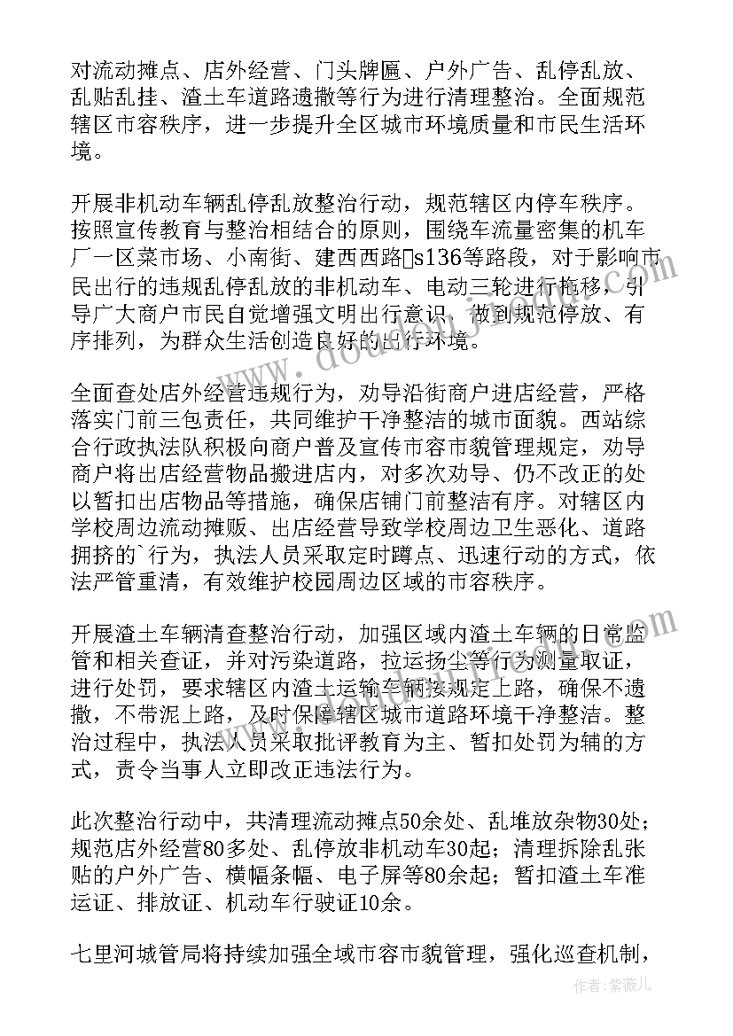 最新市容环境专项整治总结报告 市容环境整治工作总结(优秀5篇)