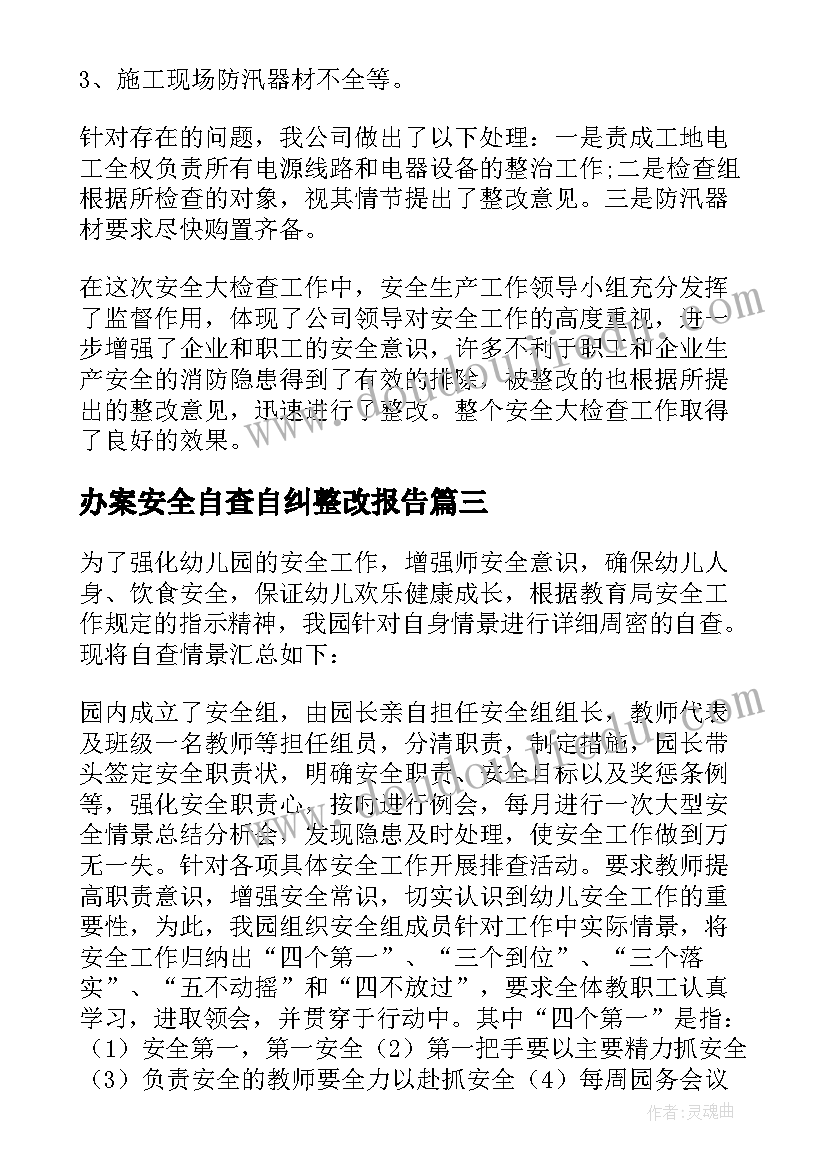 最新办案安全自查自纠整改报告(汇总5篇)