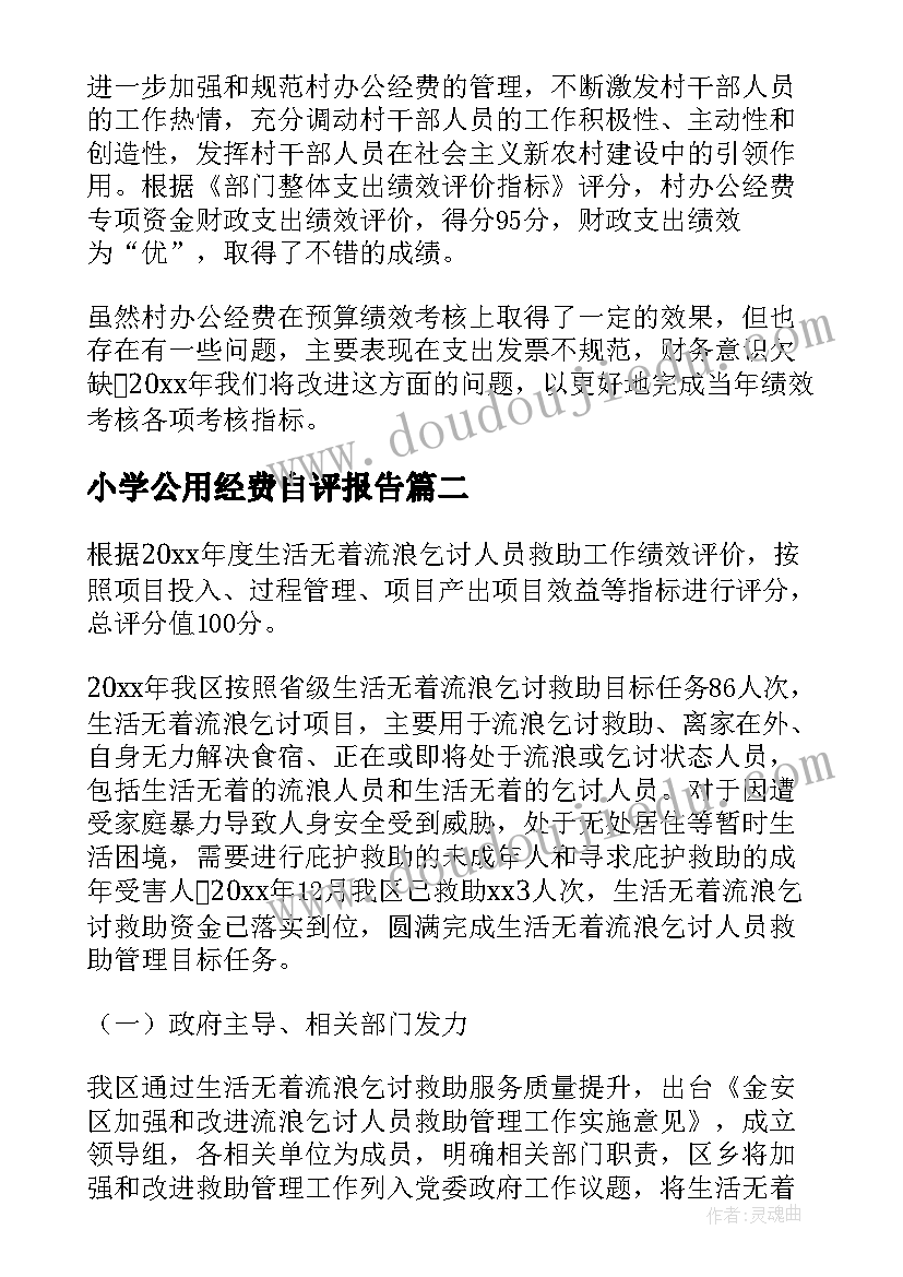 2023年小学公用经费自评报告 公用经费绩效自评报告(优质5篇)