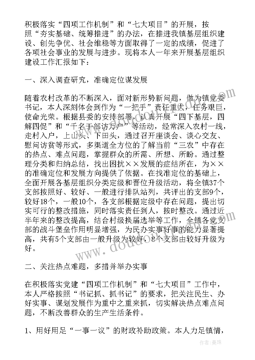 2023年乡镇党委书记述职述德述廉述法报告(大全9篇)