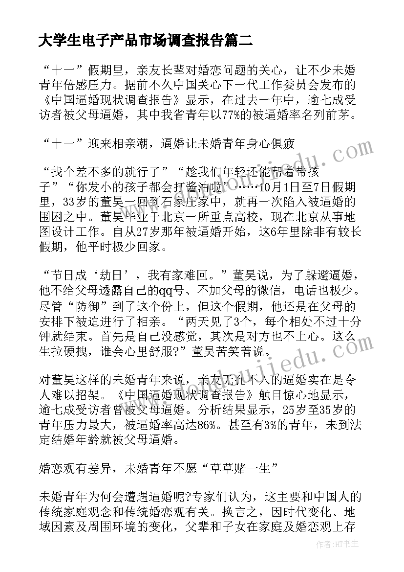 大学生电子产品市场调查报告(精选5篇)